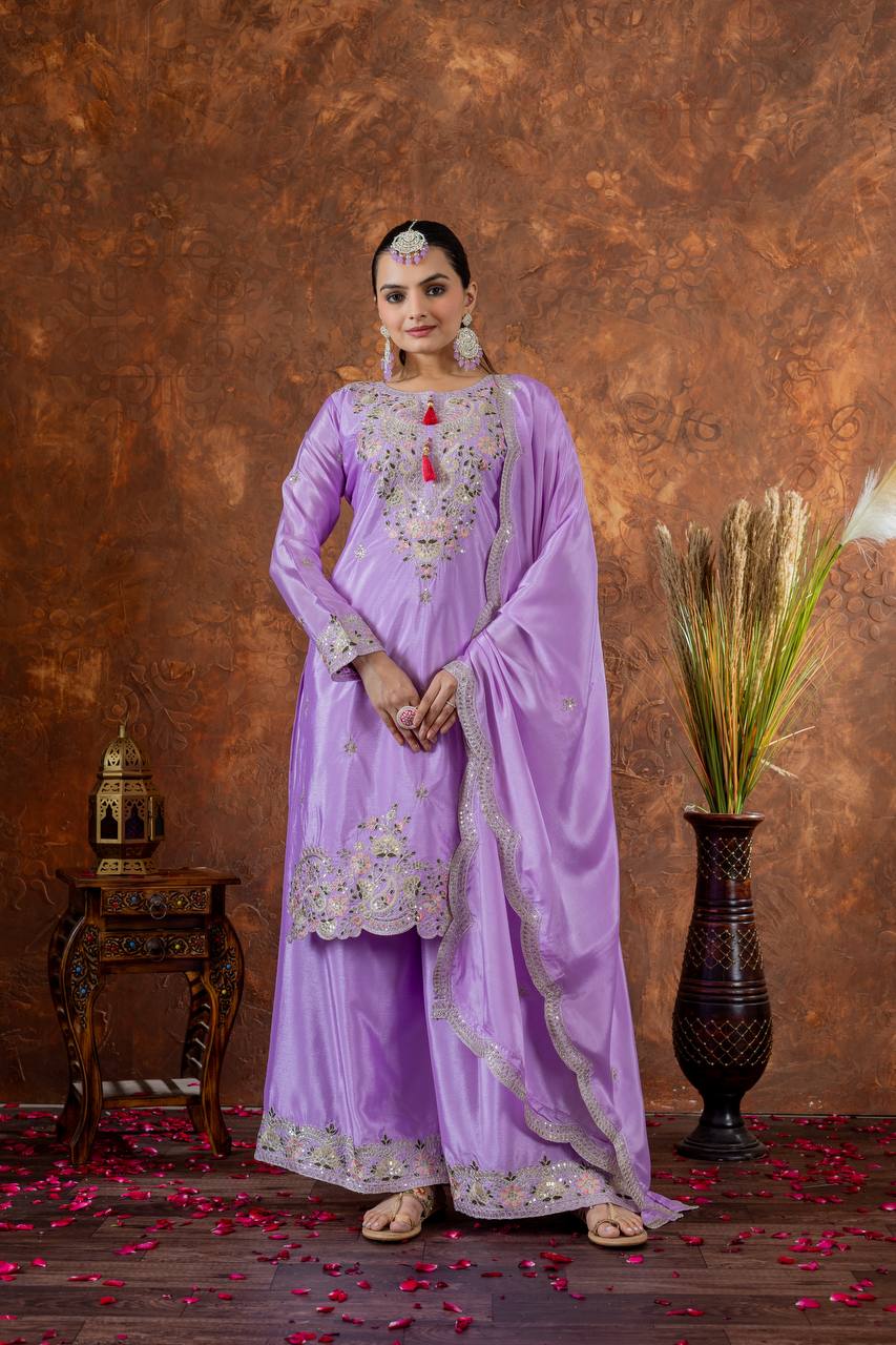 A Collection of three Exquisite Pakistani Salafat Suits in Captivating Colors
