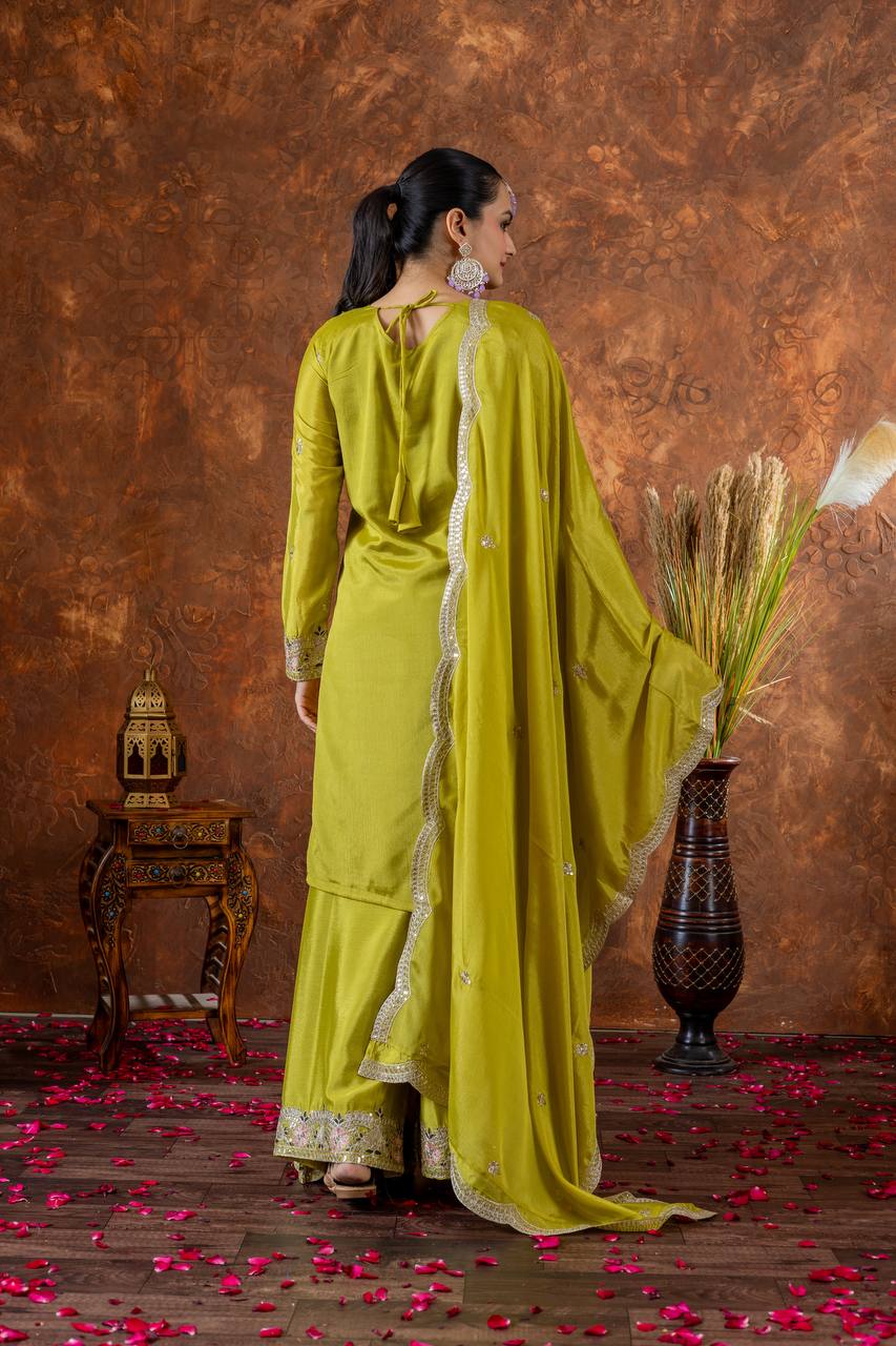 A Collection of three Exquisite Pakistani Salafat Suits in Captivating Colors