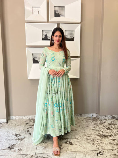 New One Anarkali Suit Making Real Modelling Design Suit Set
