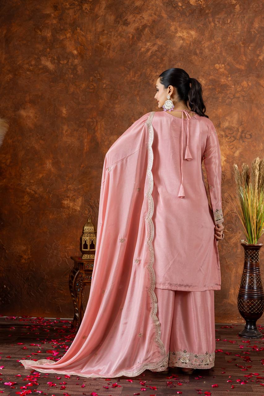 A Collection of three Exquisite Pakistani Salafat Suits in Captivating Colors