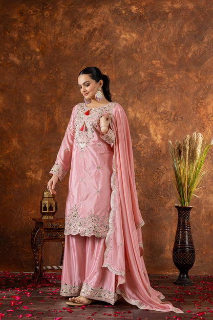A Collection of three Exquisite Pakistani Salafat Suits in Captivating Colors