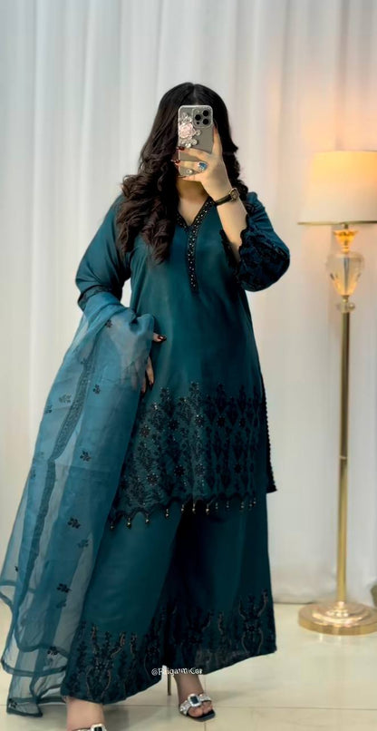 Blue Elegant Evening Ensemble