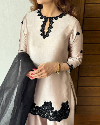 Blush and Black Stylish Ethnic Attire