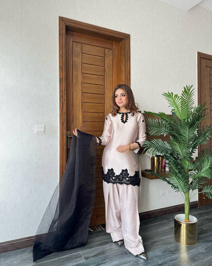 Blush and Black Stylish Ethnic Attire