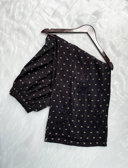 Premium Dyed Chanderi Silk Lucknowi Chikankari Kurti and Palazzo Set for Women