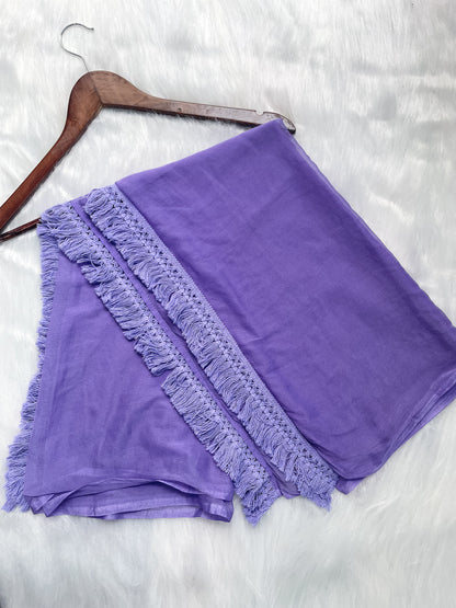 Handcrafted Dyed Lucknowi Chikankari Cotton Kurti, Palazzo & Dupatta Set