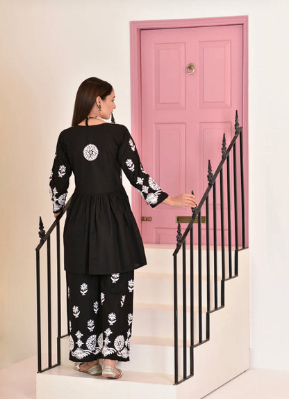 Lucknowi Chikankari Pure Soft Cotton Co-Ord Set – Elegant & Comfortable Ethnic Wear for Every Occasion