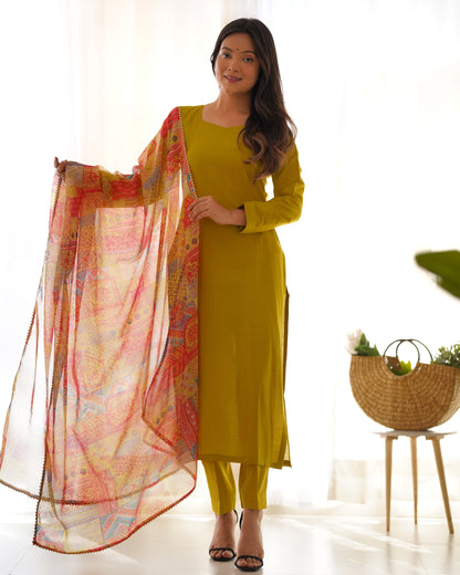 *PRESENTING NEW SUMMER WEAR AND OFFICE WEAR PURE SOFT HEAVY VISCOSE STRAIGHT FIT KURTA WITH DUPPTA SET,PENT READY TO WEAR*