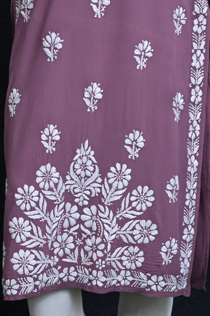 Women's Exclusive Straight Soft Rayon Lucknowi Chikankari Kurti.