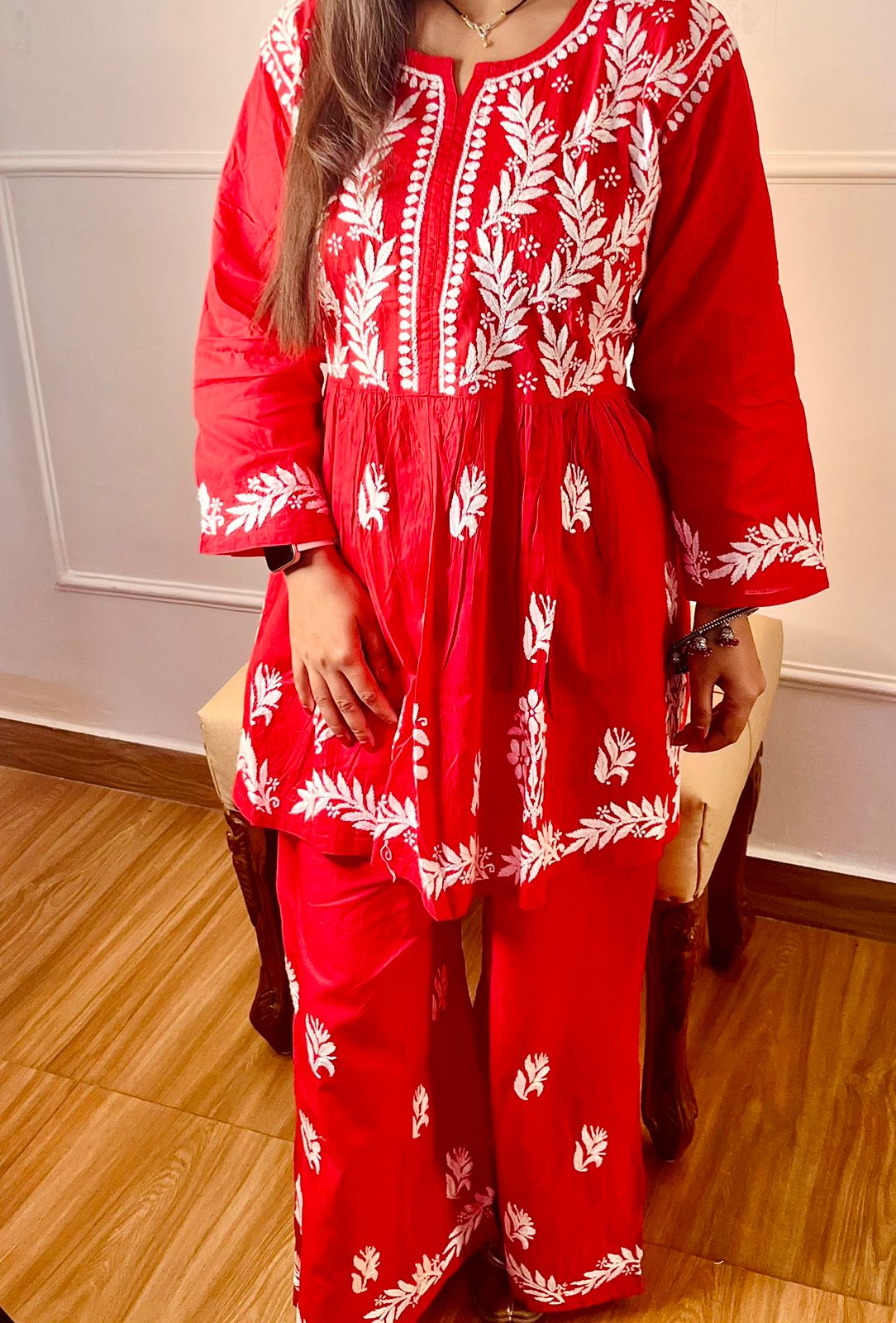 Lucknowi Chikankari Pure Soft Cotton Co-Ord Set – Elegant & Comfortable Ethnic Wear for Every Occasion