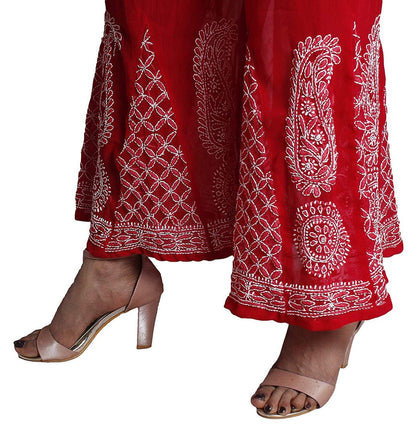 Women's Flared Georgette Sharara With Lining Attached Inside to Avoid Transparency