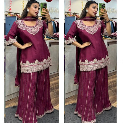 Designer Party Wear Look Top , Sharara Plazzo and Dupatta