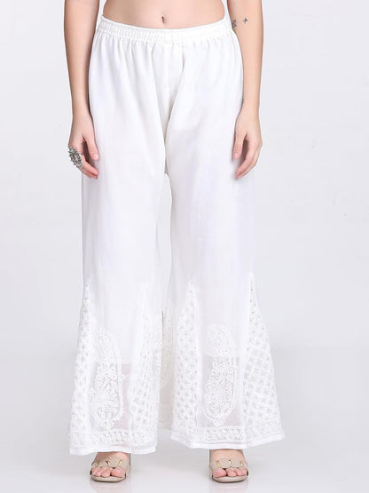 Chiffon Georgette Muquesh Embellishments Straight Kurta, Sharara & Dupatta Set With Matching Cotton inner